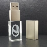 Best price custom LED rectangular crystal U disk 8gb 16gb 32gb usb flash drive with light
