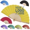 Best Sell Customize Design 23cm Wood Craft Gift Folding Wooden Handle Fan Wood Wedding Fan