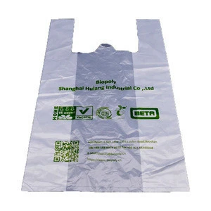 Biodegradable And Compostable Corn Starch Biobased Plastic Shopping Bag