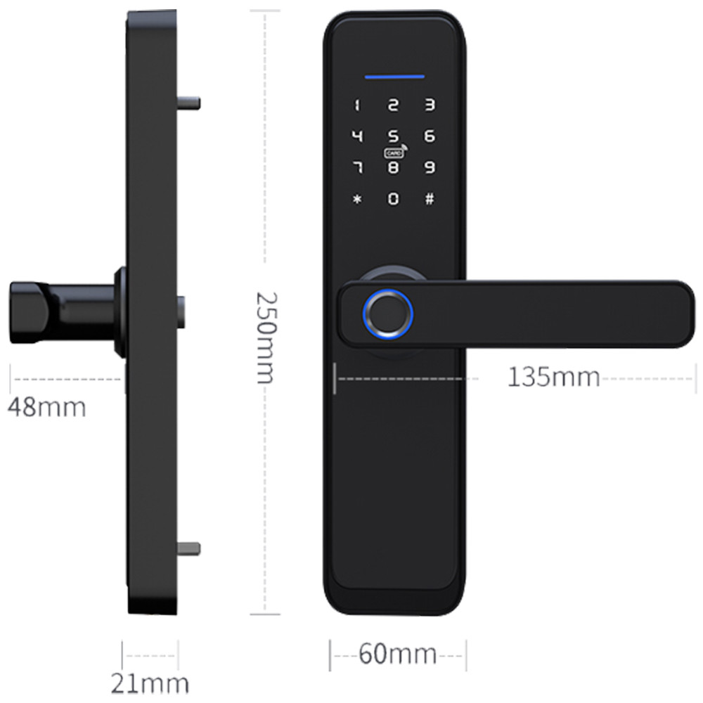 Buy Black Color Smart Door Lock Unlock Door Lock By Smart Phone from ...