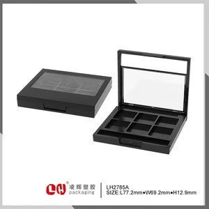 Black eyeshadow container rectangle empty cosmetic eye shadow case