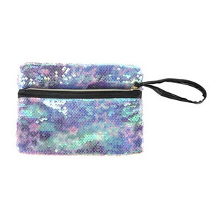 Blue Star Holographic Sequin Portable clutch bags Faux Leather women evening bag