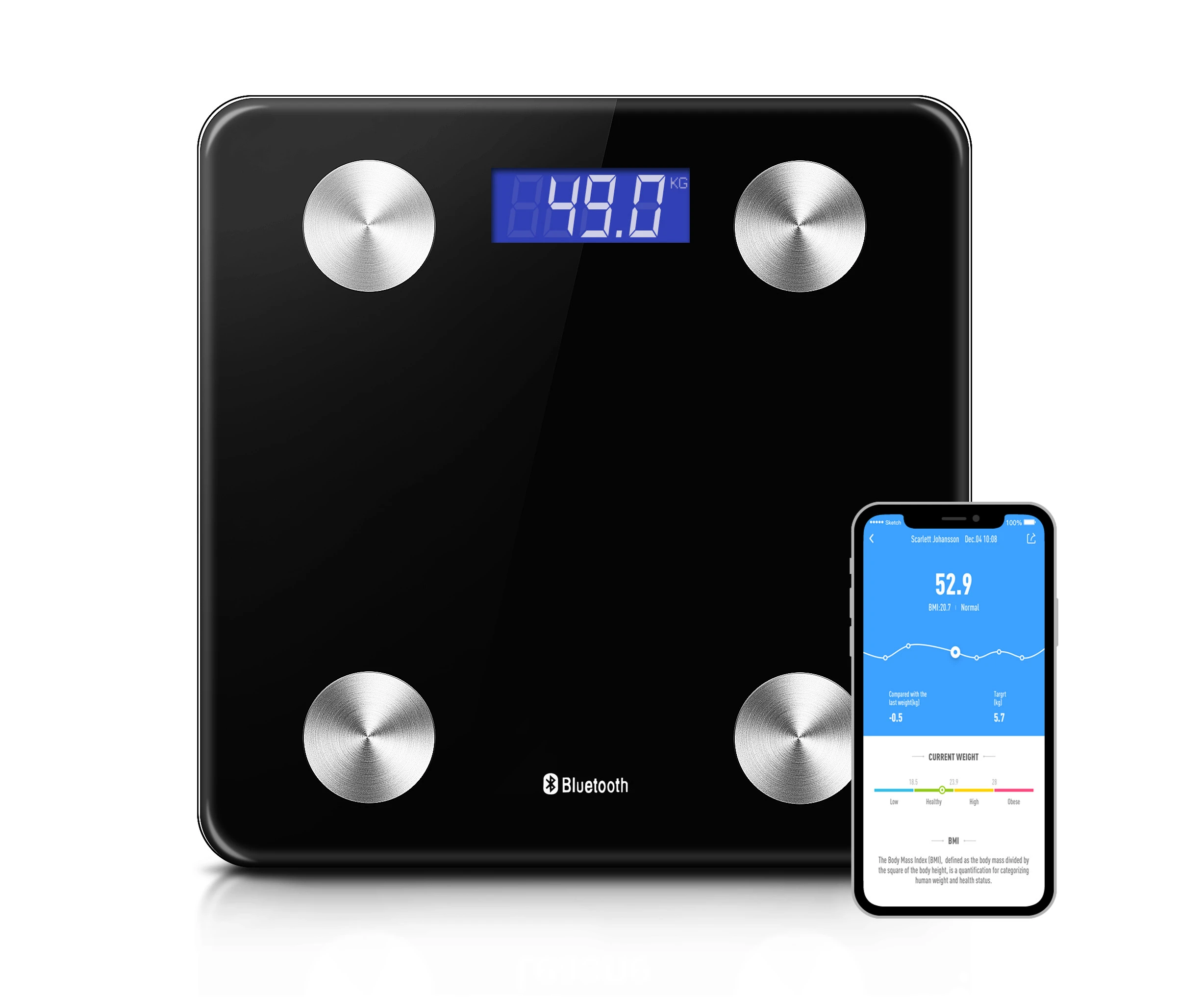 Bluetooth Body Fat Scale Smart Hot Sale Human Health Scale LED Smart Fitness Bluetooth Body Fat Analysis