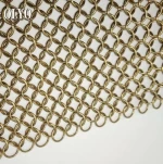 Brass Copper Stainless Steel Chainmail Ring Mesh / Chain Mail Decorative Metal Mesh