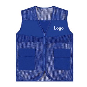 Breathable customized men mesh reflective vest with Pockets