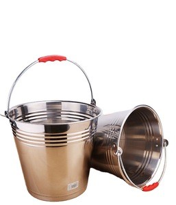 Bucket Stainless Steel 1L 6L7L8L10L12L16L20L Water bucket Metal Bucket