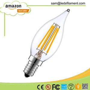 C35 LED e12 e14 2W 4W 6W led flame tip effect dimmable led filament lamp