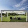 Canopy aluminum metal and outdoor motorized waterproof with adjustable roof screen shadezipper louvers eyebrow pergola