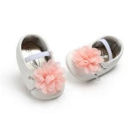 cheap baby shoe party pure color toddler kid Evening dress shoe for baby with flower and crown