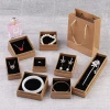 Cheap price small present craft kraft rigid gift ring necklace bracelet Gift Box for jewelry packing