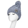 Cheap Wholesale Custom Pom Bobble Acrylic Beanie Hat Knitted Ribbed Warm Winter Cap