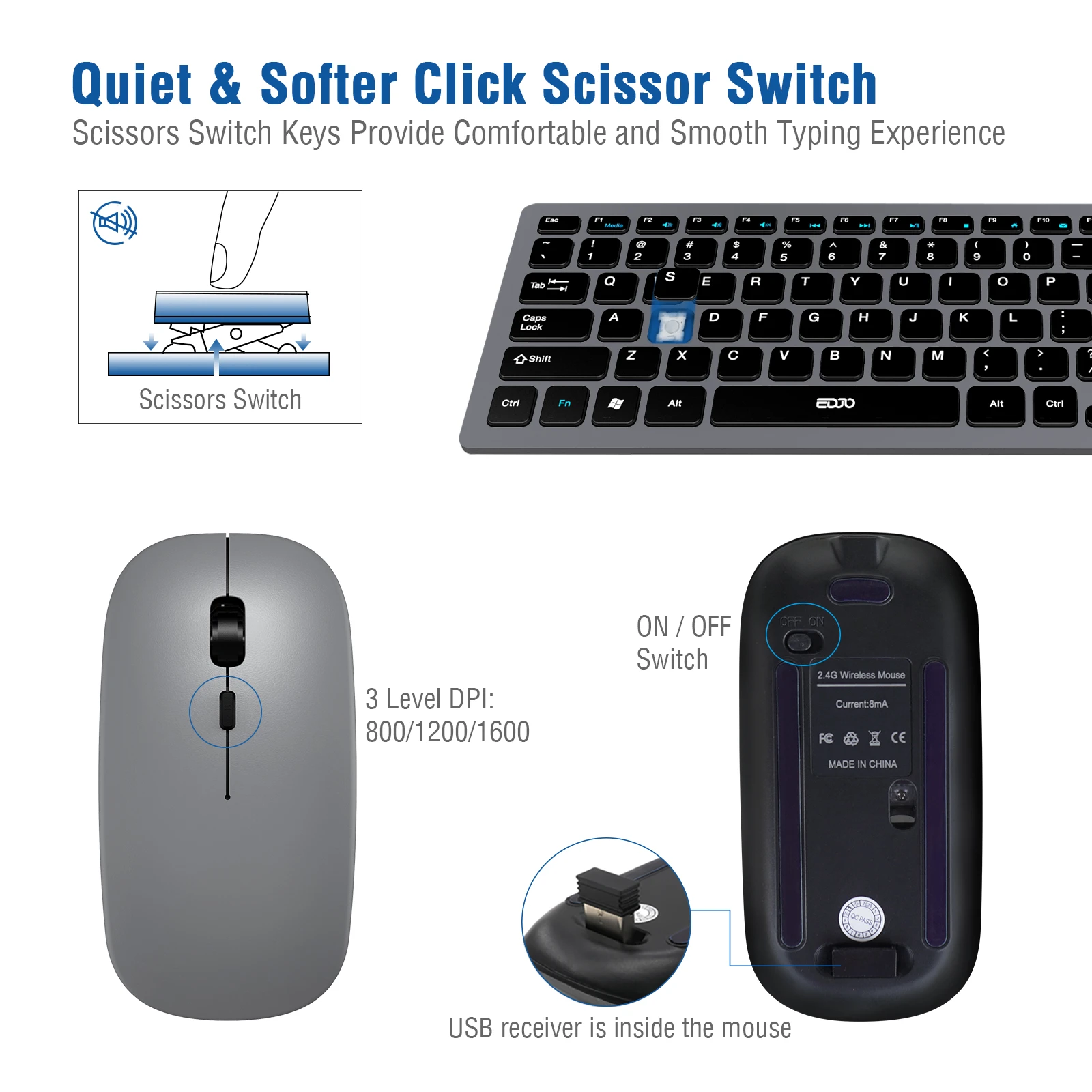 Cheap Wireless rechargeable Keyboard Mouse Combo  Mouse Keyboard Set wireless keyboard mouse combo