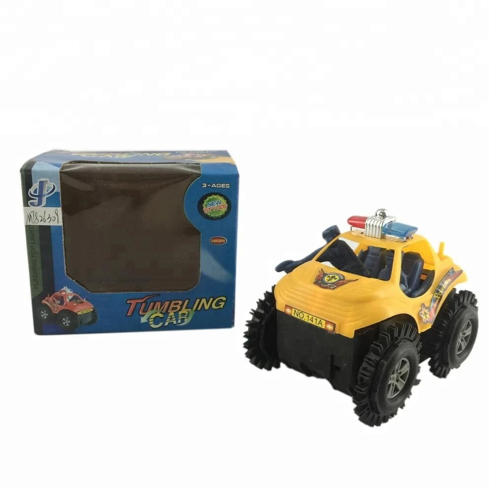 Children plastic turn a somersault battery operated mini toy cars