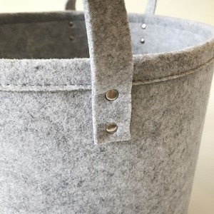China supplier fashionable grey round felt storage basket