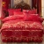 Import China supplier polyester cotton red roses pattern sheet four pieces cotton bedding sets bed skirt style from China