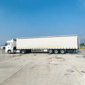 China Supply 3 Axles Curtain Side Food Semi Trailers Van Box Cargo Trailer Truck For Sale