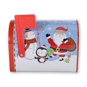 Christmas Decorative Mailbox Shaped Gifts Biscuit Cake Tins Boxes