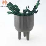 Classic Chinese style large tripod shape flower pot concrete plant pots with legs