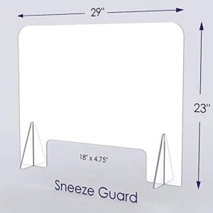 Clear Plexiglass Germ Screen Shield Protection Acrylic Sneeze Guards