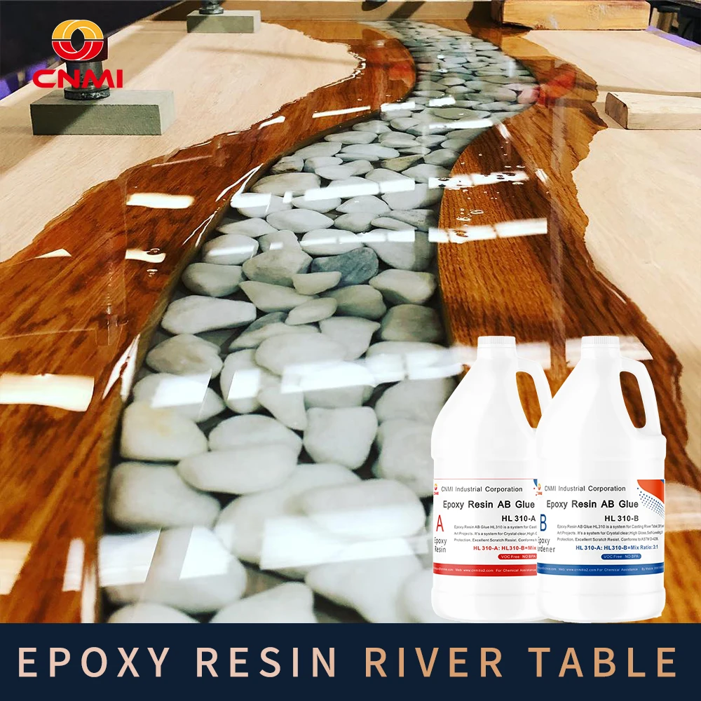 CNMI Deep Pour Epoxy Resin for River Table Casting Epoxy Resin Mixing Ratio 3:1 Anti Oxidation No Yellowing Art Work Wood Metal