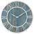 Coastal Wall Clock - Metal &amp; Solid Wood Noiseless Weathered Beach Blue Wall Clock (Coastal Blue, 24-inch)