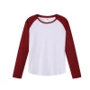 colorful design long sleeve womens 100%cotton t-shirt stock item