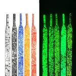 Colorful Event LED Glitter Glowing Shoe Laces Glow In The Dark shoelaces for sneaker shoe laces Custom