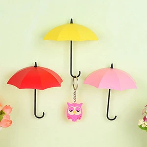 Colorful Umbrella Shaped Creative Hanger Decorative Holder Pasties Wall Hook For Kitchen Bathroom Accessories Set