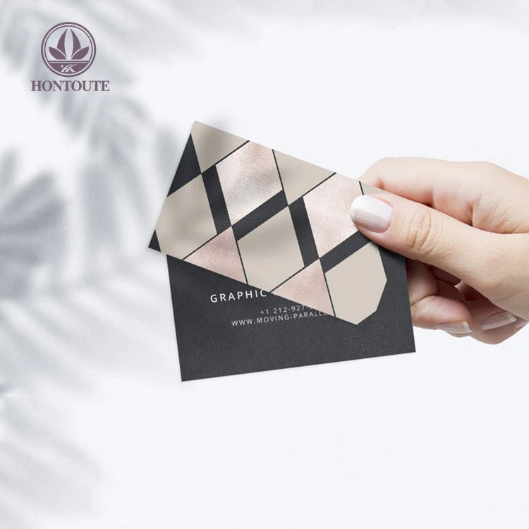 Copper Black Glitter Foil Business Geometric Elegant Pearl Gold Business Card