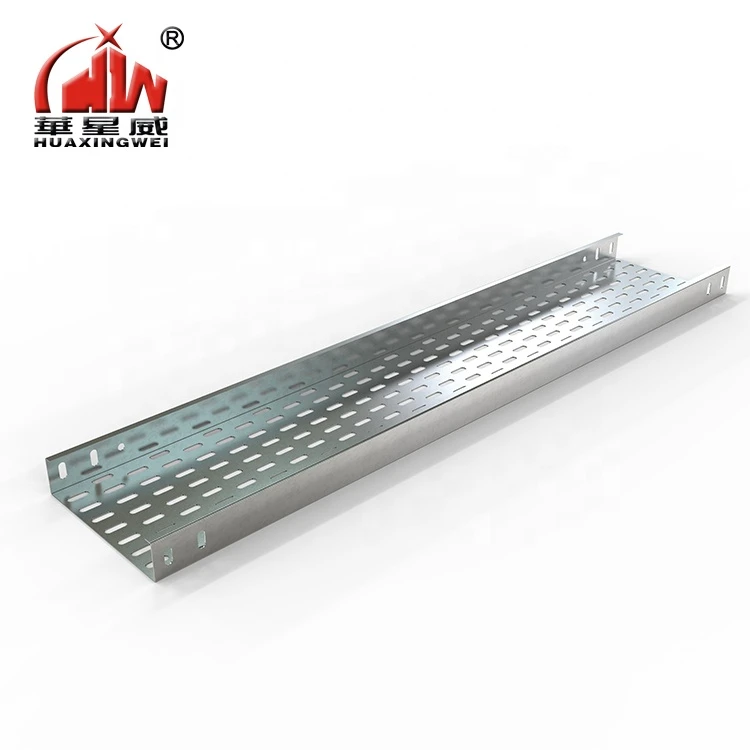 Corrosion resistance  metal galvanized steel Ventilated Perforated cable tray price list 3000x200x50x1.5mm