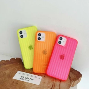 Curved Fluorescent Suitcase Phone Case For iPhone 11 Pro 12 Pro Max X XS Max XR 7 8 Plus 6 6s 12 Mini SE 2020 Soft TPU Cover