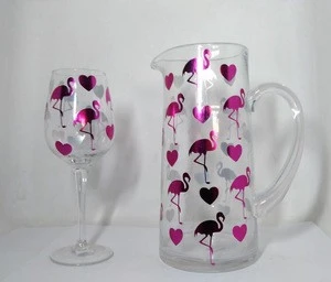 custom decorative glass juice water milk jug glasses pitcher set