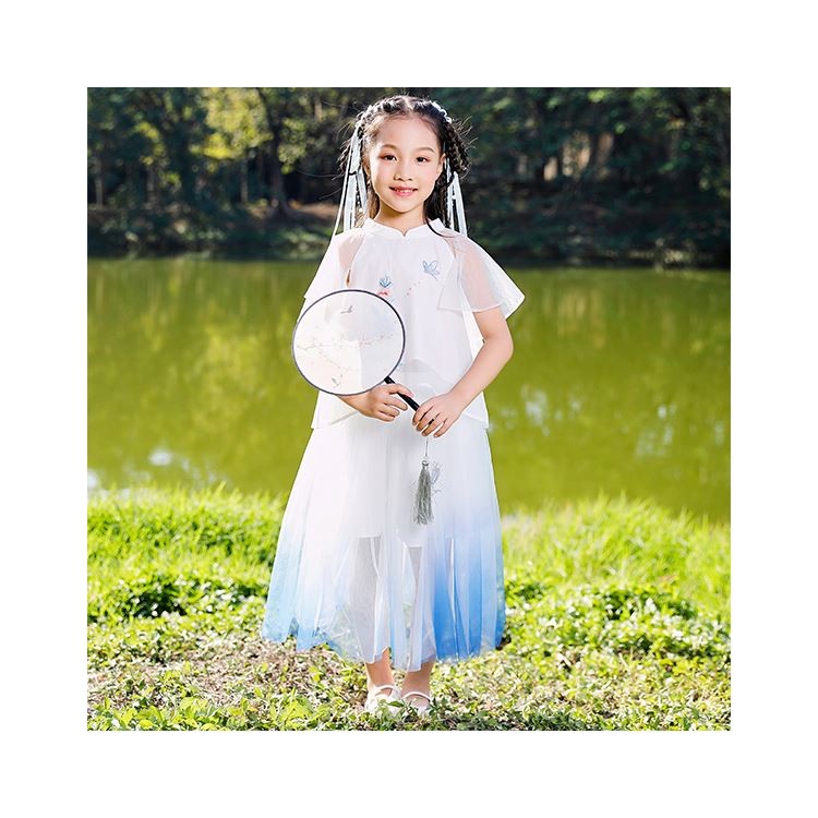 Custom Fabrics Traditional Embroidered Skirt Children&#x27;s Dresses Sets For Girl