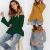 Import Custom Logo Autumn Winter Fashion Plus Size Off Shoulder Trumpet Sleeve Ladies Sweaters Tops from China