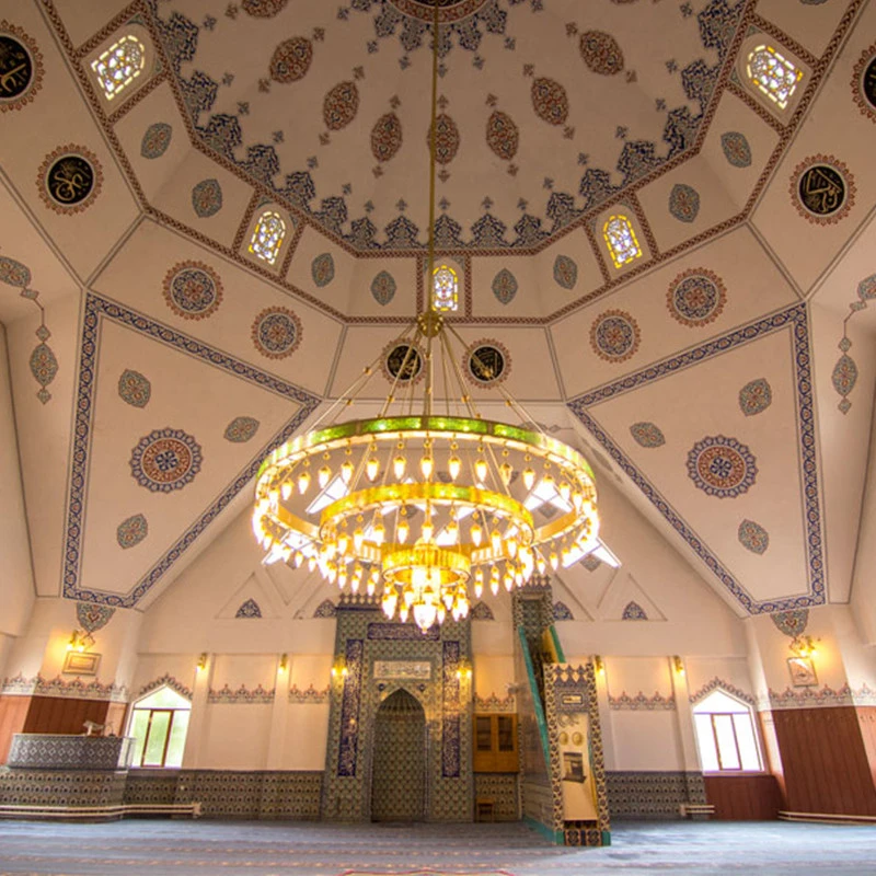 Custom made design mosque Islam copper crystal lighting islamic chandelier