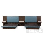 Custom Made Five Star Hyatt Sara Soda Hotel MDF Double Queen Headboard Upholstered With Nightstands Hotel Bedroom Set