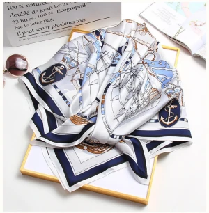 Custom New design fashion Gift digital subtle printed square 100% real silk scarf for women