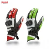 Custom New Leather Motorbike gloves / Motorcycle racing gloves / Black Red
