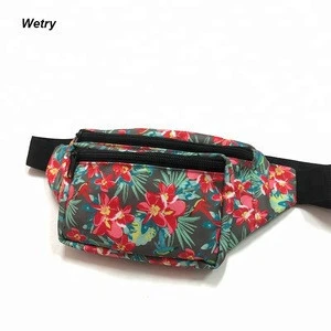 Custom pattern print cheap trendy travelling chest bum bag, high quality outdoor hiking fanny pack sport waist bag