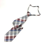 Custom Poly Viscose Wool Blended Lattice Zipper Tie for Men