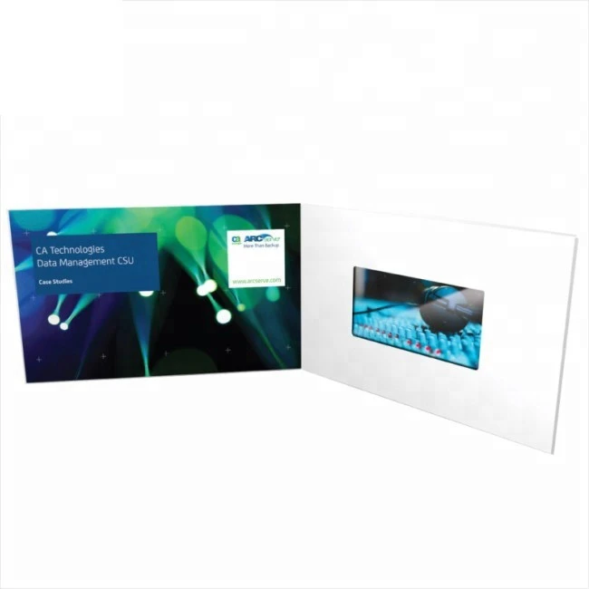 Custom Printing 7 Inch TFT Screen Invitation Lcd Video Greeting Card