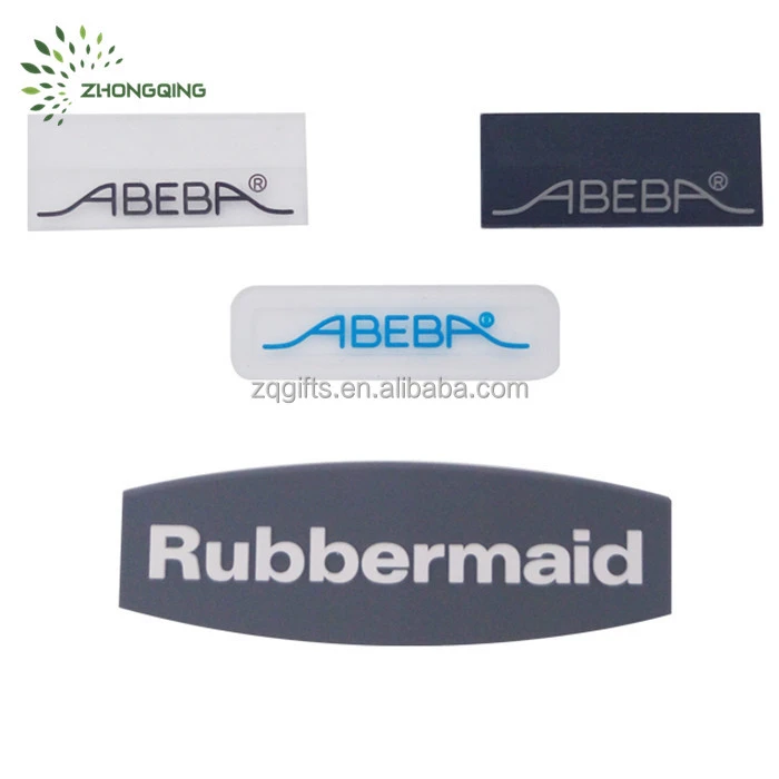 Custom pvc rubber garment patches label with loop hook backing