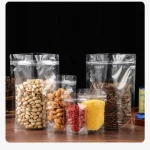 Custom Self-sealing transparent plastic bag resealable zipper grain food Snack Tea glossy pouches Plastic Packaging Clear bag