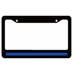 Custom solid thin blue line police printing License Plate Frame