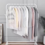 Custom Waterproof Dustproof PEVA Clear Garment Bag Suit Cover Bag Zipper Dust Cover For Clothes Storage