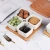 Import Custom White Ceramic Serving 3/4  Compartment Snack Finger Food Dishes Set with Bamboo Tray from China