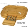 Custom Wood Wooden Bamboo Acacia Charcuterie Chopping Cutting Serving Platte Cheese Board Set With Drawer Cutlery Knife Utensils