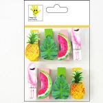 Custom wooden clip Summer Clothespin Colorful Wood Clothespins Fancy Paper Craft pegs