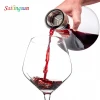 Customize logo acceptable handcraft high clear pyrex glass wine decanter