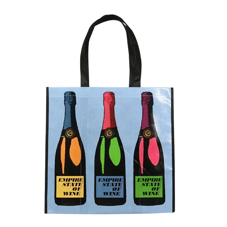 Customized Logo Four Six Bottles Tote Wine Package Gift Bags Non Woven PP Bags
